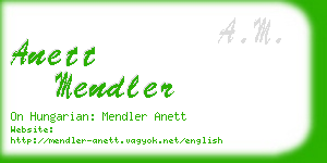 anett mendler business card